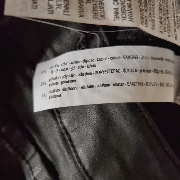 ZARA Mid Rise Skinny Jeans Wax Coat Black Size 2 - Picture 8 of 10